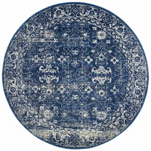 Evoke 252 Navy Round by Rug Culture, a Contemporary Rugs for sale on Style Sourcebook