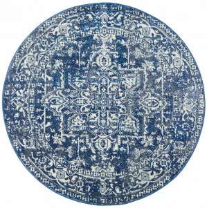 Evoke 253 Navy Round by Rug Culture, a Contemporary Rugs for sale on Style Sourcebook