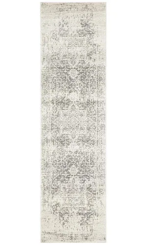 Evoke 253 White Silver Runner by Rug Culture, a Contemporary Rugs for sale on Style Sourcebook