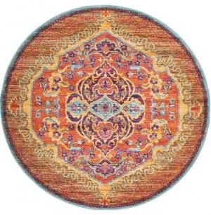 Radiance 422 Tangerine Round Rug by Rug Culture, a Contemporary Rugs for sale on Style Sourcebook
