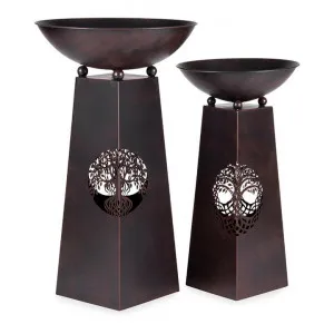 Tura 2 Piece Metal Firebowl / Planter Set by Want GiftWare, a Plant Holders for sale on Style Sourcebook