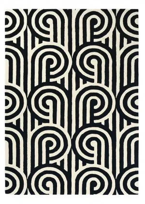 Florence Broadhurst Turnabouts Black 039205 by Florence Broadhurst, a Contemporary Rugs for sale on Style Sourcebook
