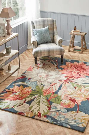 Sanderson Dahlia & Rosehip Teal by Sanderson, a Contemporary Rugs for sale on Style Sourcebook