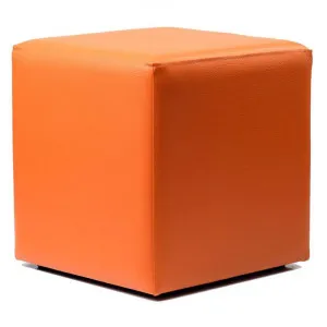 Durafurn Commercial Grade Vinyl Cube Ottoman, European Made, Orange by Durafurn, a Ottomans for sale on Style Sourcebook