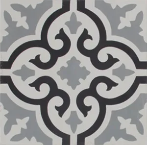 Aberdeen Black Grey and White Encaustic Cement tile by Tile Republic, a Encaustic Tiles for sale on Style Sourcebook