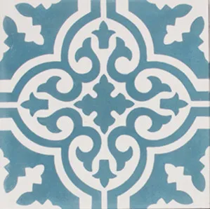 Aberdeen Aqua and White Encaustic Cement tile by Tile Republic, a Encaustic Tiles for sale on Style Sourcebook