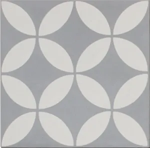 Petal White on Grey Encaustic Cement tile by Tile Republic, a Encaustic Tiles for sale on Style Sourcebook