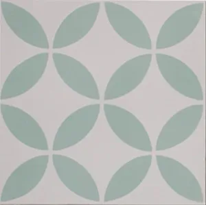 Petal Green on White Encaustic Cement tile by Tile Republic, a Encaustic Tiles for sale on Style Sourcebook