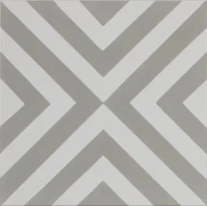 Squares Thin Grey and White Encaustic Cement tile by Tile Republic, a Encaustic Tiles for sale on Style Sourcebook