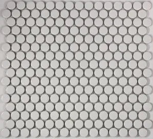 Camden Penny Round White Gloss Glazed Mosaic Tile by Tile Republic, a Mosaic Tiles for sale on Style Sourcebook
