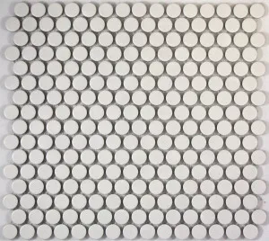 Camden Penny Round White Matt Glazed Mosaic Tile by Tile Republic, a Mosaic Tiles for sale on Style Sourcebook