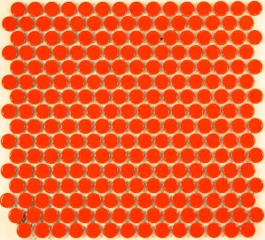Camden Penny Round Orange Gloss Glazed Mosaic Tile by Tile Republic, a Mosaic Tiles for sale on Style Sourcebook