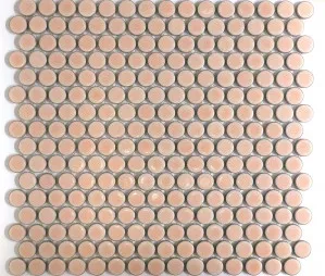 Camden Penny Round Pink Gloss Glazed Mosaic Tile by Tile Republic, a Mosaic Tiles for sale on Style Sourcebook