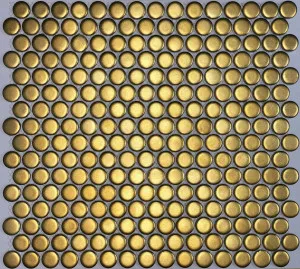 Camden Penny Round Gold Matte Mosaic Tile by Tile Republic, a Mosaic Tiles for sale on Style Sourcebook