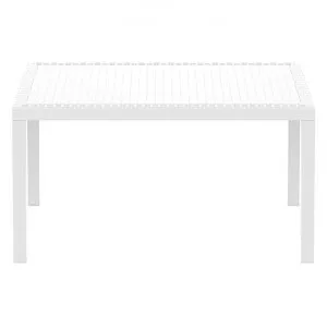 Siesta Orlando Resin Wicker Outdoor Dining Table, 140cm, White by Siesta, a Tables for sale on Style Sourcebook