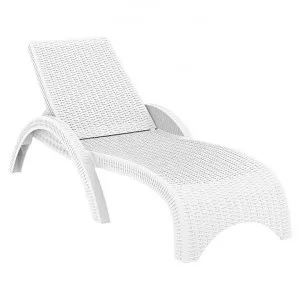 Siesta Fiji Commercial Grade Resin Wicker Sun Lounger, White by Siesta, a Outdoor Sunbeds & Daybeds for sale on Style Sourcebook
