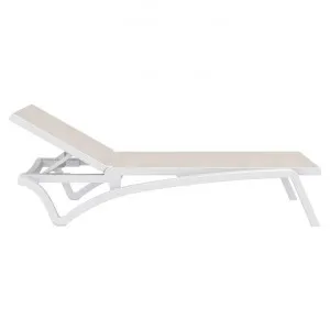 Siesta Pacific Commercial Grade Sun Lounger, White / Taupe by Siesta, a Outdoor Sunbeds & Daybeds for sale on Style Sourcebook