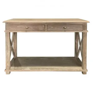 Phyllis Oak Timber 2 Drawer Console Table, 110cm, Burnt Oak by Manoir Chene, a Console Table for sale on Style Sourcebook