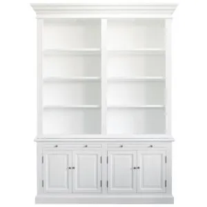 Ampuis 2-Bay Birch Timber Library Bookcase, White by Manoir Chene, a Bookshelves for sale on Style Sourcebook