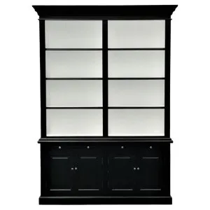 Ampuis 2-Bay Birch Timber Library Bookcase, Black by Manoir Chene, a Bookshelves for sale on Style Sourcebook