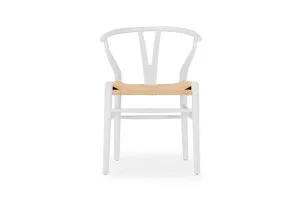 Ark Wishbone Dining Chair Natural Oak & White, by Lounge Lovers by Lounge Lovers, a Dining Chairs for sale on Style Sourcebook
