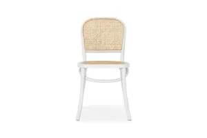 Cafe Rattan Dining Chair With Woven Cane & White Frame, by Lounge Lovers by Lounge Lovers, a Dining Chairs for sale on Style Sourcebook