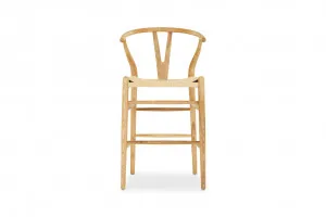 Ark 65cm Coastal High Bar Stool in Oak, Solid Ash Wood, by Lounge Lovers by Lounge Lovers, a Bar Stools for sale on Style Sourcebook