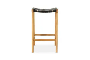 Cuba Backless 66cm Coastal Bar Stool in Black, Teak Wood, by Lounge Lovers by Lounge Lovers, a Bar Stools for sale on Style Sourcebook