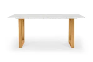 Bronte 180cm 6-Seater Coastal Dining Table, White Italian Carrara Marble & Natural Oak Legs, by Lounge Lovers by Lounge Lovers, a Dining Tables for sale on Style Sourcebook