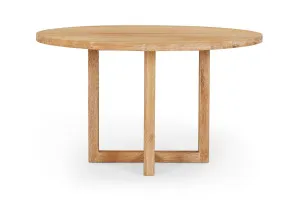 Bronte Round Brushed 130cm Coastal Dining Table, Solid American Oak, by Lounge Lovers by Lounge Lovers, a Dining Tables for sale on Style Sourcebook