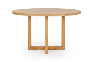 Bronte Round Natural 130cm Coastal Dining Table, Solid American Timber Oak, by Lounge Lovers by Lounge Lovers, a Dining Tables for sale on Style Sourcebook