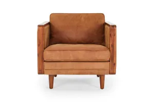 Nadia Classic Armchair, Brown Leather, by Lounge Lovers by Lounge Lovers, a Chairs for sale on Style Sourcebook