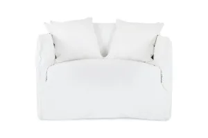 Bronte Coastal Love Seat Sofa, White Fabric, by Lounge Lovers by Lounge Lovers, a Chairs for sale on Style Sourcebook
