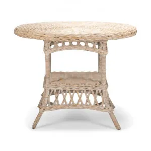 Amos Rattan Round Dining Table , 100cm, White Wash by Room and Co., a Dining Tables for sale on Style Sourcebook