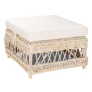 Nassau Rattan Ottoman, White Wash by Room and Co., a Ottomans for sale on Style Sourcebook
