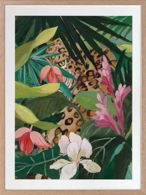 Jungle Peekaboo Leopard Framed Art Print by Urban Road, a Prints for sale on Style Sourcebook