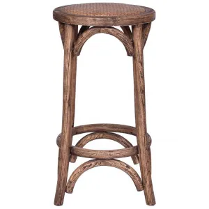 Connel Elm Timber Counter Stool, Rattan Seat, Natural by Affinity Furniture, a Bar Stools for sale on Style Sourcebook