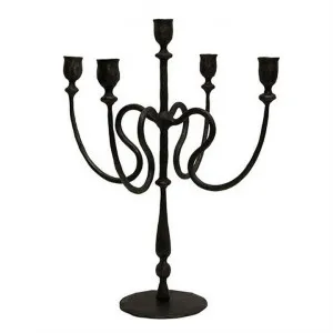 Raine Iron Candelabra, Large, Black by French Country Collection, a Candle Holders for sale on Style Sourcebook
