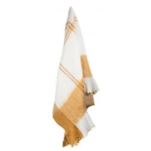 Bellemare Wool Blend Throw, 125x150cm, Caramel Plaid by French Country Collection, a Throws for sale on Style Sourcebook