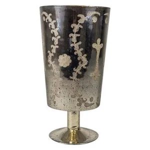 Marcello Etched Glass Hurricane Lantern by French Country Collection, a Lanterns for sale on Style Sourcebook