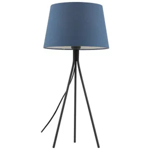Anna Metal Tripod Base Table Lamp, Black / Blue by Telbix, a Table & Bedside Lamps for sale on Style Sourcebook