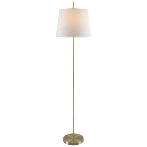 Dior Metal Base Floor Lamp, Antique Brass / White by Telbix, a Floor Lamps for sale on Style Sourcebook