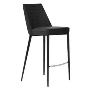 Kayla Faux Leather Counter Stool, Black by Ingram Designer, a Bar Stools for sale on Style Sourcebook