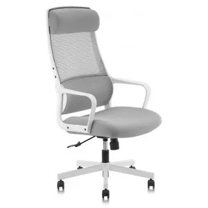 Jair Fabric High Back Ergonomic Task Office Chair, Grey / White by Hal Furniture, a Chairs for sale on Style Sourcebook