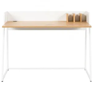 Iselin Modern Home Office Desk, 120cm, White / Oak by Dodicci, a Desks for sale on Style Sourcebook