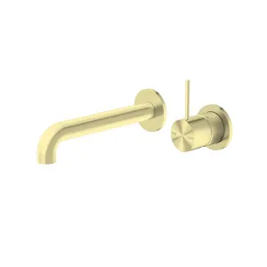 Nero Mecca Up Wall Mixer Set Basin/Bath Separate Backplates 160mm Brushed Gold / NR221907d160BG by NERO, a Bathroom Taps & Mixers for sale on Style Sourcebook