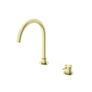 Nero Mecca Hob Basin Mixer with Round Swivel Spout - Brushed Gold / NR221901bBG by NERO, a Bathroom Taps & Mixers for sale on Style Sourcebook