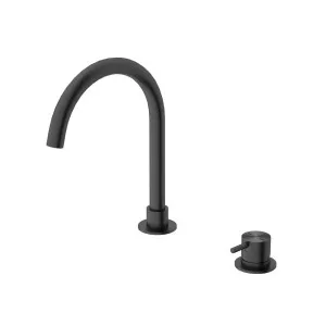 Nero Mecca Hob Basin Mixer with Round Swivel Spout - Gunmetal Grey / NR221901bGM by NERO, a Bathroom Taps & Mixers for sale on Style Sourcebook