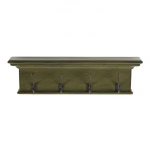 Halifax Mahogany Timber Coat Rack, 70cm, Distressed Green by Novasolo, a Wall Shelves & Hooks for sale on Style Sourcebook