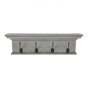 Halifax Mahogany Timber Coat Rack, 70cm, Distressed Grey by Novasolo, a Wall Shelves & Hooks for sale on Style Sourcebook